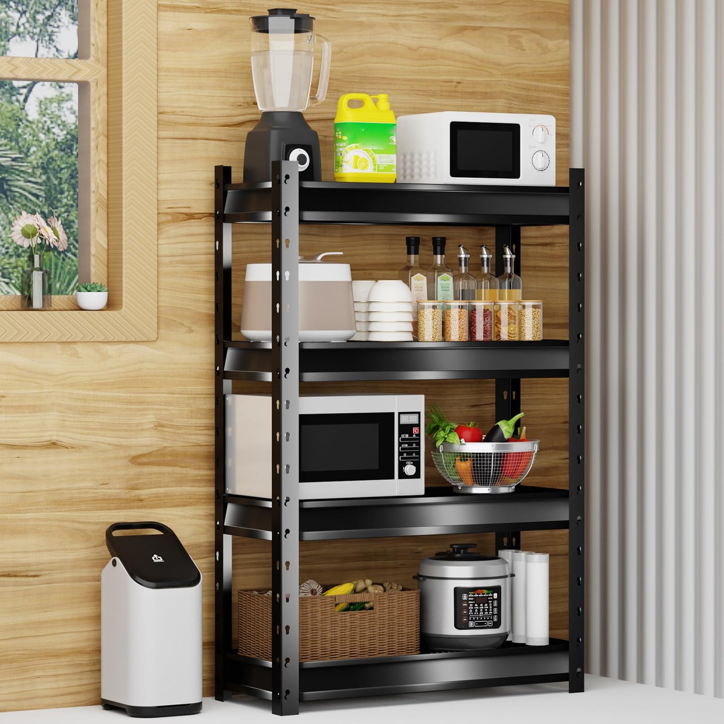 Shuntong The Atlas Shelving 36" W Garage Shelving Heavy Duty Loads 6000LBS, 4 Tier Metal Storage Shelves, Adjustable Industrial Rack for Warehouse Basement Pantry, 36" W x 14" D x 54" H