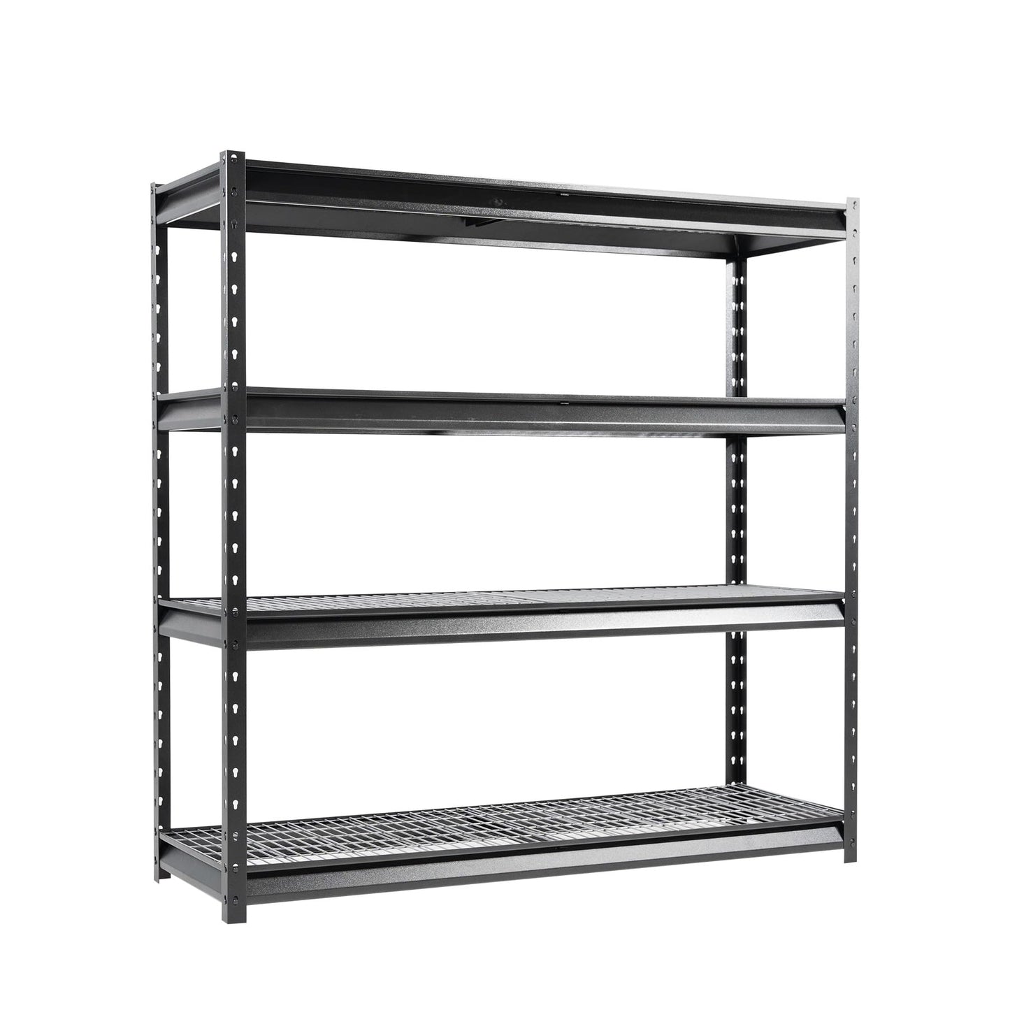 Shuntong The Atlas Shelving 8000 Lbs Heavy Duty Garage Shelving Black 4 Tier Metal Storage Shelves 72"Wx24"Dx72"H