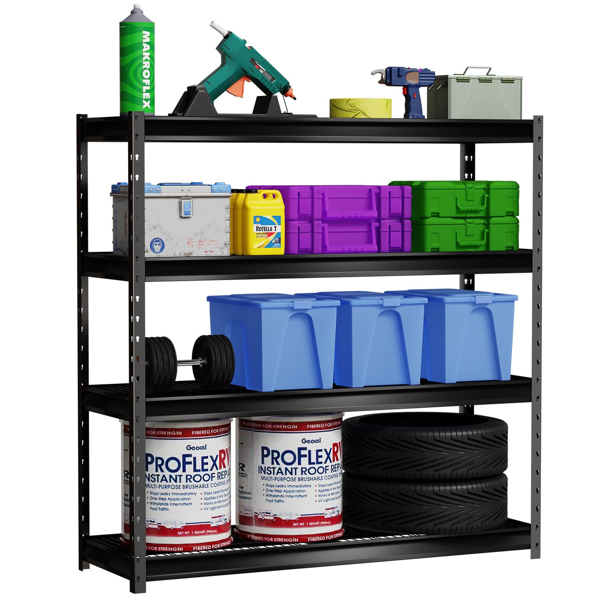 ATLAS 7304K — 77" Ultra-Wide 4-Tier Garage Shelving