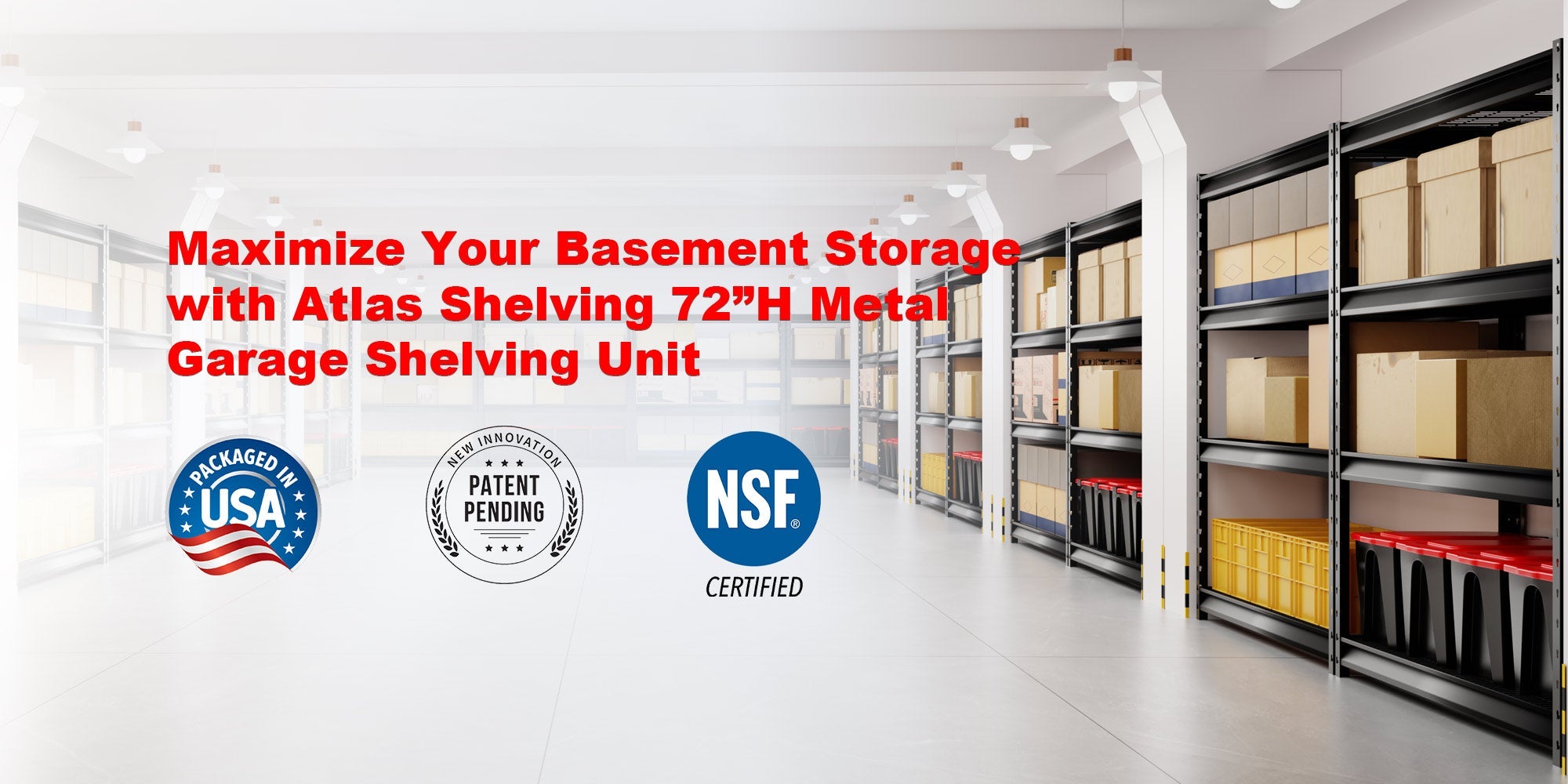 Maximize Your Basement Storage with Atlas Shelving 72”H Metal Garage S