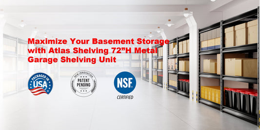 Maximize Your Basement Storage with Atlas Shelving 72”H Metal Garage Shelving Unit