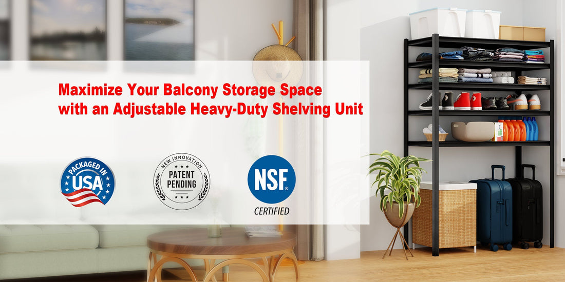 Maximize Your Balcony Storage Space with an Adjustable Heavy-Duty Shelving Unit