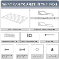 The Atlas 2-Pack 2x3（2x6） ft Garage Wall Shelves, 400lbs Heavy Duty Garage Shelving Wall Mounted, 24"x36" Metal Floating Shelf Storage Rack, White