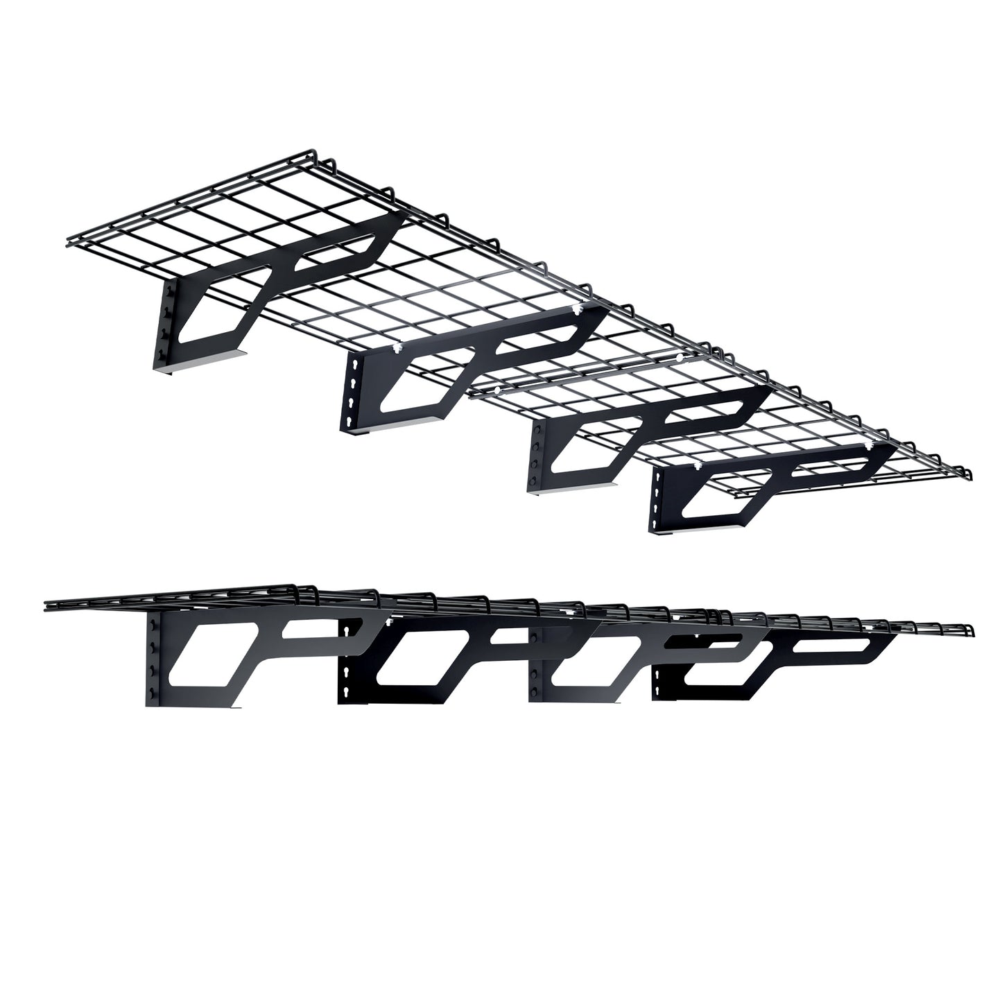The Atlas 2-Pack 2x3（2x6） ft Garage Wall Shelves, 400lbs Heavy Duty Garage Shelving Wall Mounted, 24"x36" Metal Floating Shelf Storage Rack, Hammertone