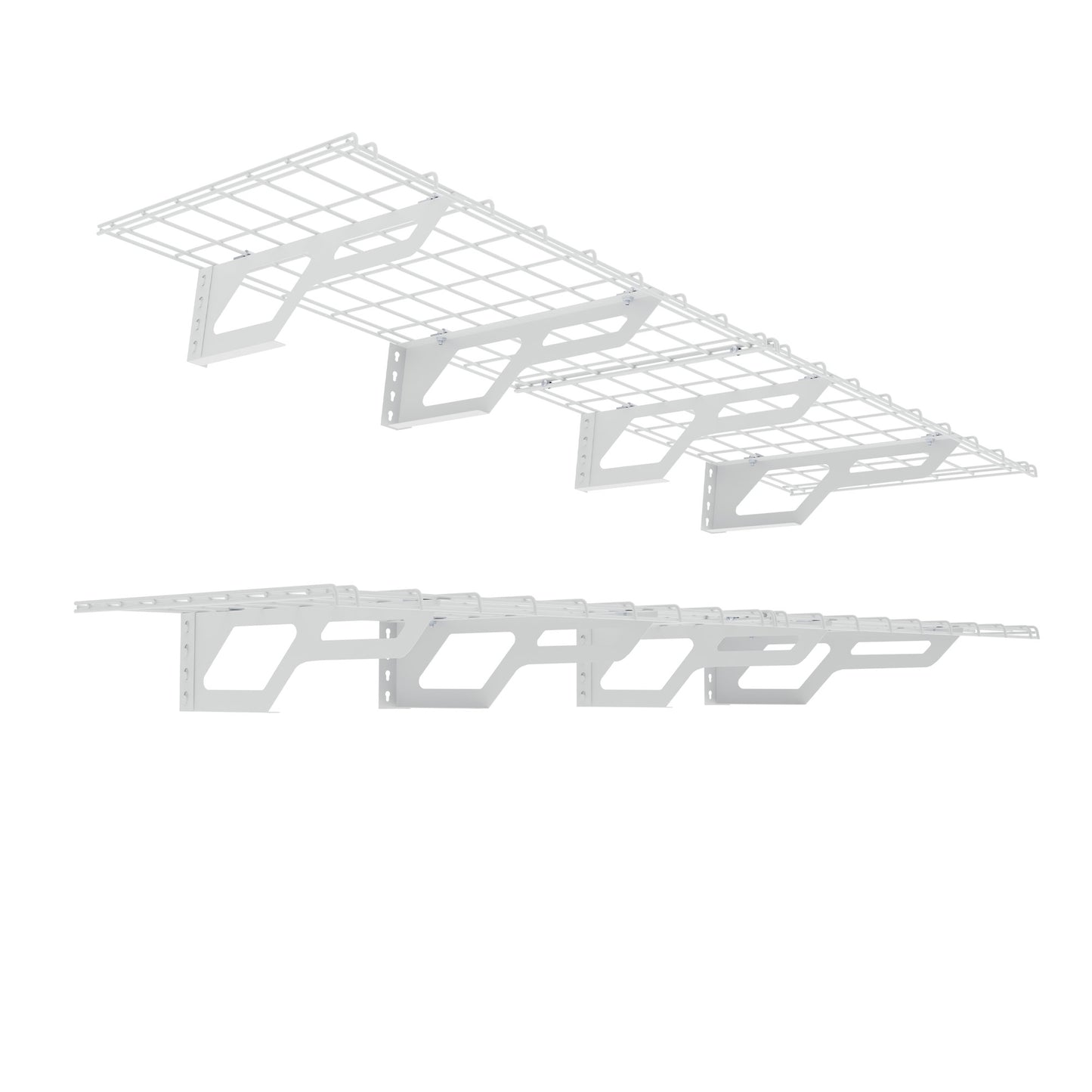 The Atlas 2-Pack 2x3（2x6） ft Garage Wall Shelves, 400lbs Heavy Duty Garage Shelving Wall Mounted, 24"x36" Metal Floating Shelf Storage Rack, White