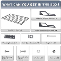 The Atlas 2-Pack 2x3（2x6） ft Garage Wall Shelves, 400lbs Heavy Duty Garage Shelving Wall Mounted, 24"x36" Metal Floating Shelf Storage Rack, Hammertone