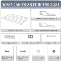 The Atlas 2-Pack 2x3（2x6） ft Garage Wall Shelves, 400lbs Heavy Duty Garage Shelving Wall Mounted, 24"x36" Metal Floating Shelf Storage Rack, White