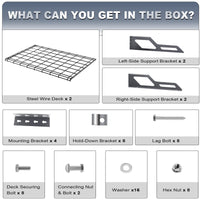 The Atlas 2-Pack 2x3（2x6） ft Garage Wall Shelves, 400lbs Heavy Duty Garage Shelving Wall Mounted, 24"x36" Metal Floating Shelf Storage Rack, Hammertone