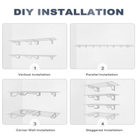 The Atlas 2-Pack 2x3（2x6） ft Garage Wall Shelves, 400lbs Heavy Duty Garage Shelving Wall Mounted, 24"x36" Metal Floating Shelf Storage Rack, White