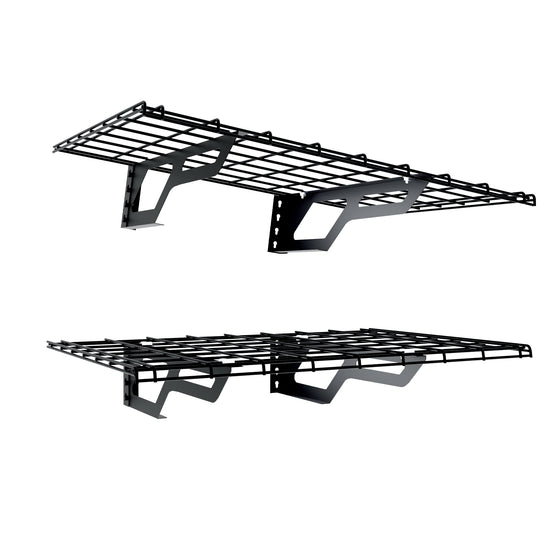 Atlas 2-Pack 2x3（2x6） ft Garage Wall Shelves, 400lbs Heavy Duty Garage Shelving Wall Mounted, 24"x36" Metal Floating Shelf Storage Rack, Hammertone