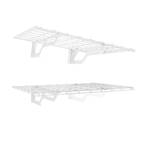 The Atlas 2-Pack 2x3（2x6） ft Garage Wall Shelves, 400lbs Heavy Duty Garage Shelving Wall Mounted, 24"x36" Metal Floating Shelf Storage Rack, White