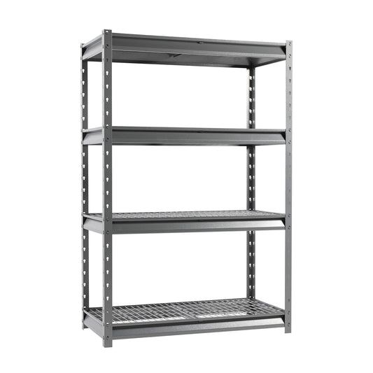 Shuntong The Atlas Shelving 48" W Heavy Duty Garage Wire Deck Shelving Unit Load 12000 Lbs, Metal Industrial Rack, Grey