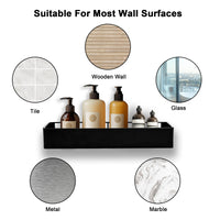 Premium Shower Caddy, Adhesive Bathroom Shower Organizer and Storage, No Drill Shower Shelves for Inside Shower, Rustproof Shower Storage Rack 2 Pack Black