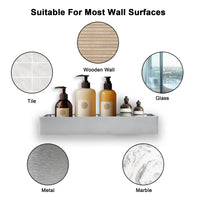 Premium Shower Caddy, Adhesive Bathroom Shower Organizer and Storage, No Drill Shower Shelves for Inside Shower, Rustproof Shower Storage Rack 2 Pack Silver