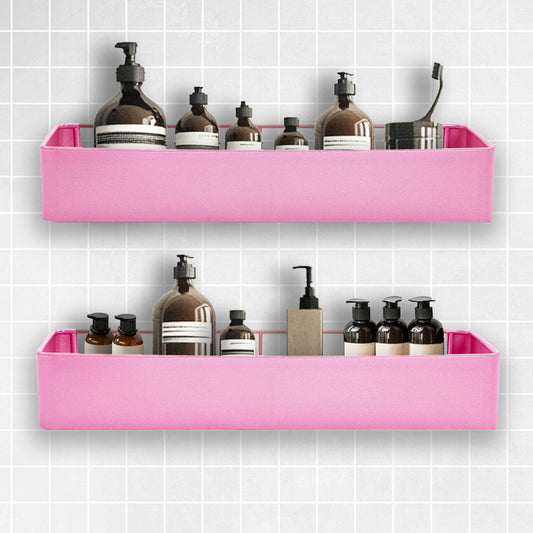 Premium Shower Caddy, Adhesive Bathroom Shower Organizer and Storage, No Drill Shower Shelves for Inside Shower, Rustproof Shower Storage Rack 2 Pack PINK