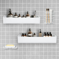 Premium Shower Caddy, Adhesive Bathroom Shower Organizer and Storage, No Drill Shower Shelves for Inside Shower, Rustproof Shower Storage Rack 2 Pack White
