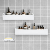 Premium Shower Caddy, Adhesive Bathroom Shower Organizer and Storage, No Drill Shower Shelves for Inside Shower, Rustproof Shower Storage Rack 2 Pack White