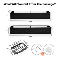 Premium Shower Caddy, Adhesive Bathroom Shower Organizer and Storage, No Drill Shower Shelves for Inside Shower, Rustproof Shower Storage Rack 2 Pack Black
