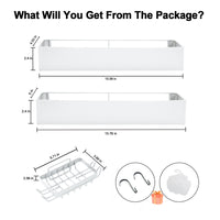 Premium Shower Caddy, Adhesive Bathroom Shower Organizer and Storage, No Drill Shower Shelves for Inside Shower, Rustproof Shower Storage Rack 2 Pack White