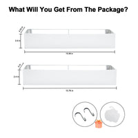 Premium Shower Caddy, Adhesive Bathroom Shower Organizer and Storage, No Drill Shower Shelves for Inside Shower, Rustproof Shower Storage Rack 2 Pack White