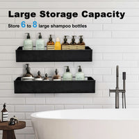 Premium Shower Caddy, Adhesive Bathroom Shower Organizer and Storage, No Drill Shower Shelves for Inside Shower, Rustproof Shower Storage Rack 2 Pack Black