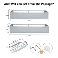 Premium Shower Caddy, Adhesive Bathroom Shower Organizer and Storage, No Drill Shower Shelves for Inside Shower, Rustproof Shower Storage Rack 2 Pack Silver