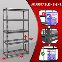 Shuntong The Atlas Shelving 30 W x 12 D x 60 H Adjustable Garage Storage Shelves Load 2500 lbs, 5 Tier Heavy Duty Shelving Unit, Metal Utility Storage Rack for Warehouse Pantry Basement Kitchen, Dark Grey