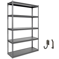 The Atlas 36" W x 18" D x 72" H Adjustable Garage Storage Shelves Load 4000 lbs, 5 Tier Heavy Duty Laminated Board Shelving Unit, Dark Grey