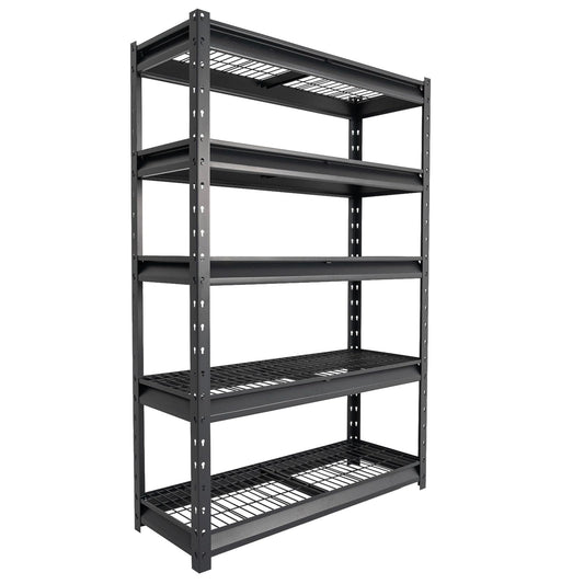 The Atlas 48" W Heavy Duty Garage Shelving Load 10000lbs, 5 Tier Wire Deck Metal Storage Shelves, Adjustable Industrial Rack 48" W x 18" D x 72" H