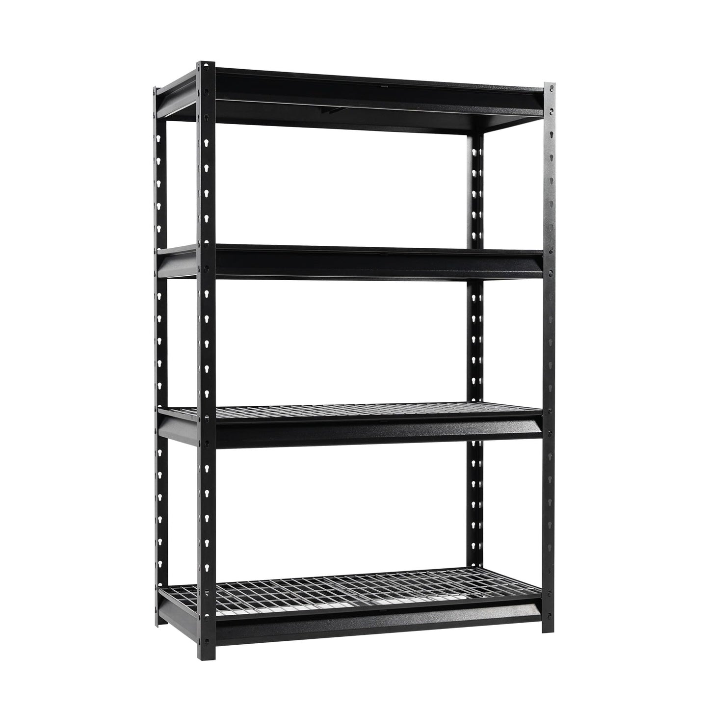 Shuntong The Atlas Shelving 48" W Heavy Duty Garage Shelving Unit Load 12000 Lbs, Metal Wire Deck Shelves for Storage 48" W x 24" D x 72" H, Black