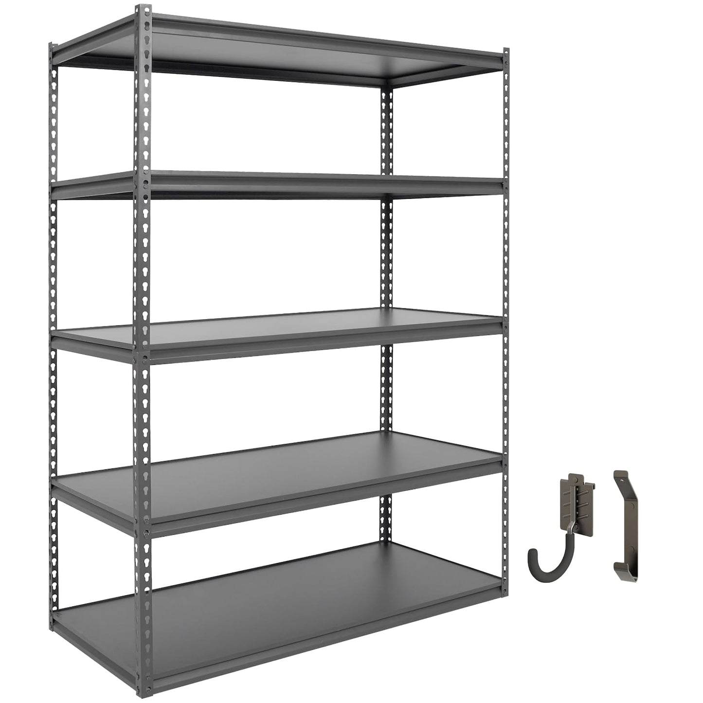 The Atlas 48 W x 24 D x 72 H Storage Shelves Load 3250 Lbs Metal Garage Laminated Board Shelving Unit, Dark Grey