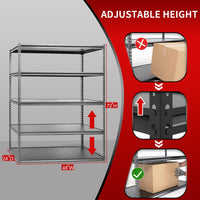 The Atlas 48 W x 24 D x 72 H Storage Shelves Load 3250 Lbs Metal Garage Laminated Board Shelving Unit, Dark Grey