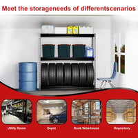 Shuntong The Atlas Shelving 72 H Metal Garage Shelving Unit, 3-Tier Heavy Duty Storage Shelves, 7500 LBS Load Capacity, Industrial Steel Shelf Rack, 77”W x 24”D x 72”H