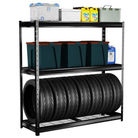 Shuntong The Atlas Shelving 72 H Metal Garage Shelving Unit, 3-Tier Heavy Duty Storage Shelves, 7500 LBS Load Capacity, Industrial Steel Shelf Rack, 77”W x 24”D x 72”H