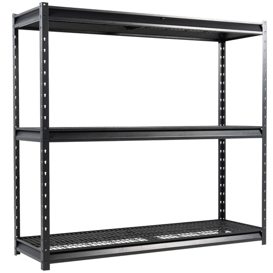 Shuntong The Atlas Shelving 72 H Metal Garage Shelving Unit, 3-Tier Heavy Duty Storage Shelves, 7500 LBS Load Capacity, Industrial Steel Shelf Rack, 77”W x 24”D x 72”H