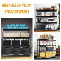 Shuntong The Atlas Shelving 8000 Lbs Heavy Duty Garage Shelving Black 4 Tier Metal Storage Shelves 72"Wx24"Dx72"H