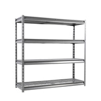 Shuntong The Atlas Shelving 8000 Lbs Heavy Duty Garage Shelving Grey 4 Tier Metal Storage Shelves 72"Wx24"Dx72"H
