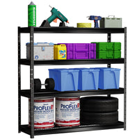 The Atlas 77” Ultra Wide 4-Tier Metal Garage Shelving Unit Load 10000lbs Heavy Duty Storage Rack