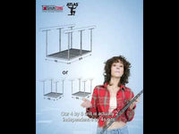 The Atlas Pro 4 x 8 ft Overhead Garage Storage Rack, Ultra Duty 1250lbs Weight Capacity, Adjustable Height 26"-48", Hammertone